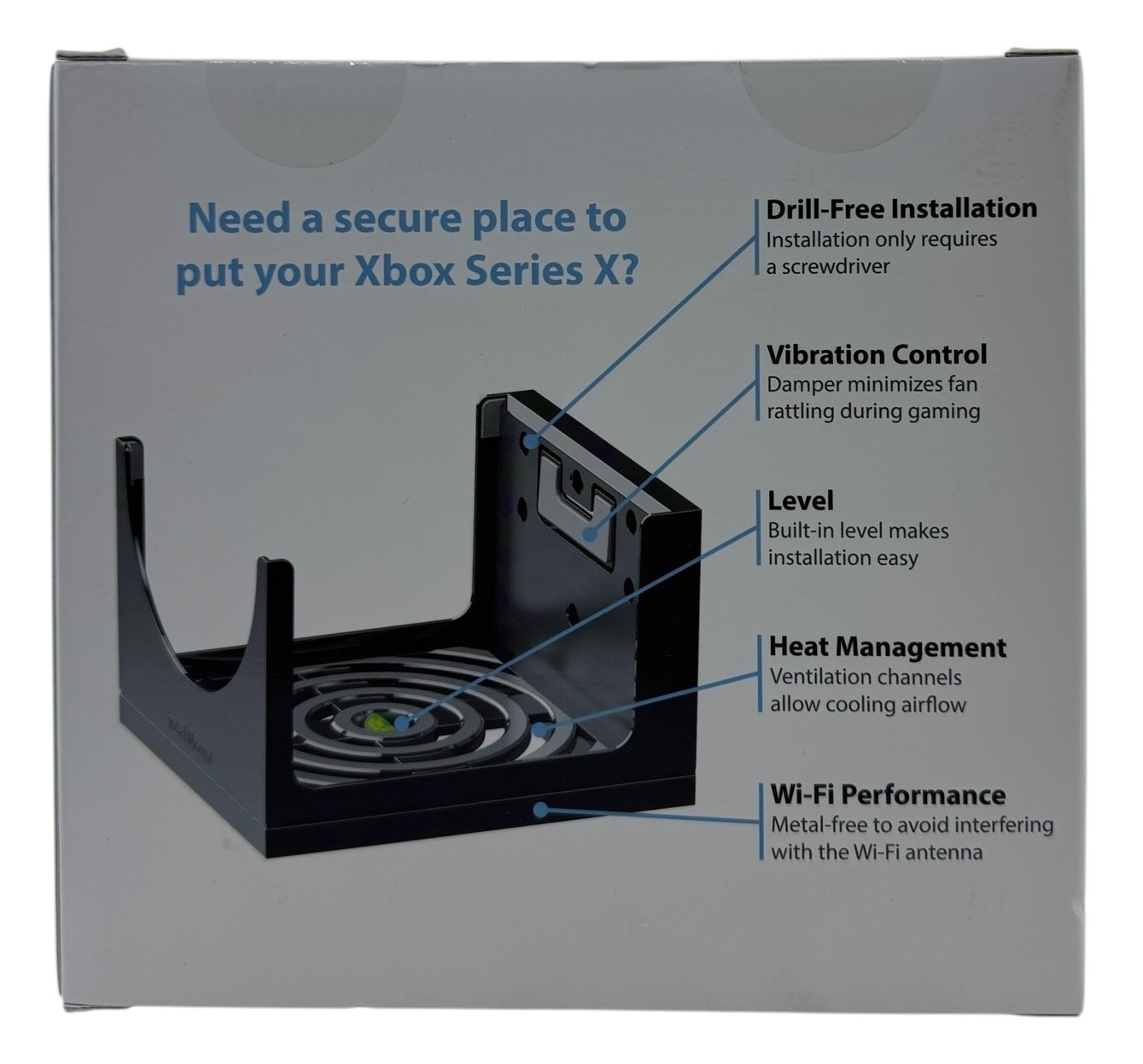 TotalMount Wall Mount for Xbox Series X Drill Free Install Vibration Control