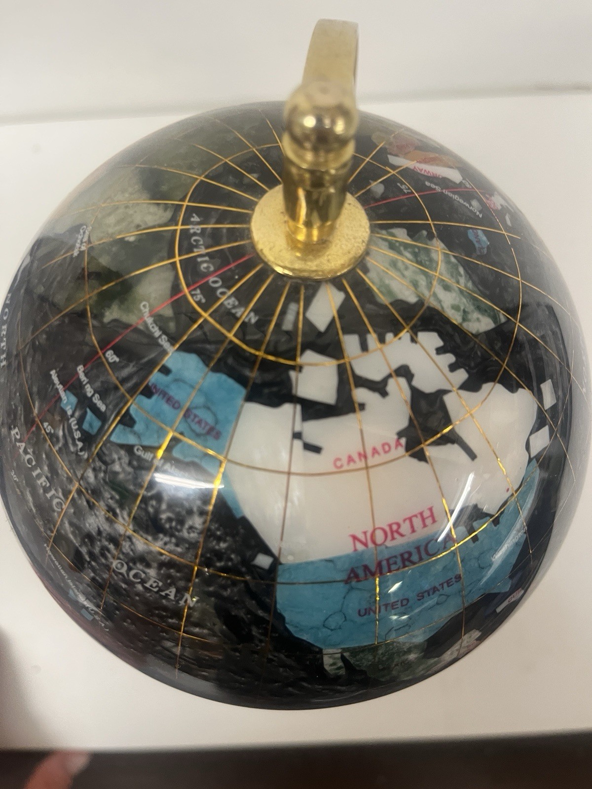 Mini Spinning Semi Precious Stones Globe
