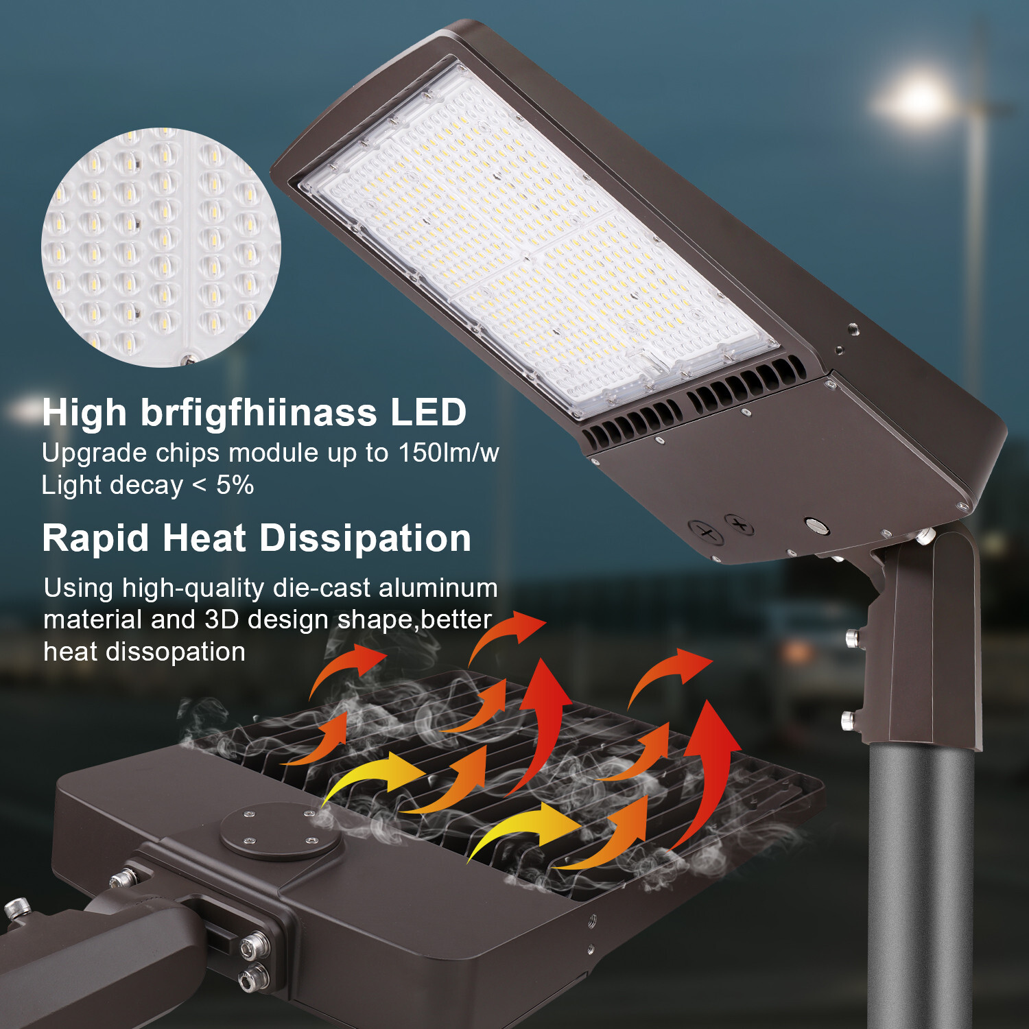 300W LED Shoebox Parking Lot light Fixture 5700K Replace 800W MH Area Road light