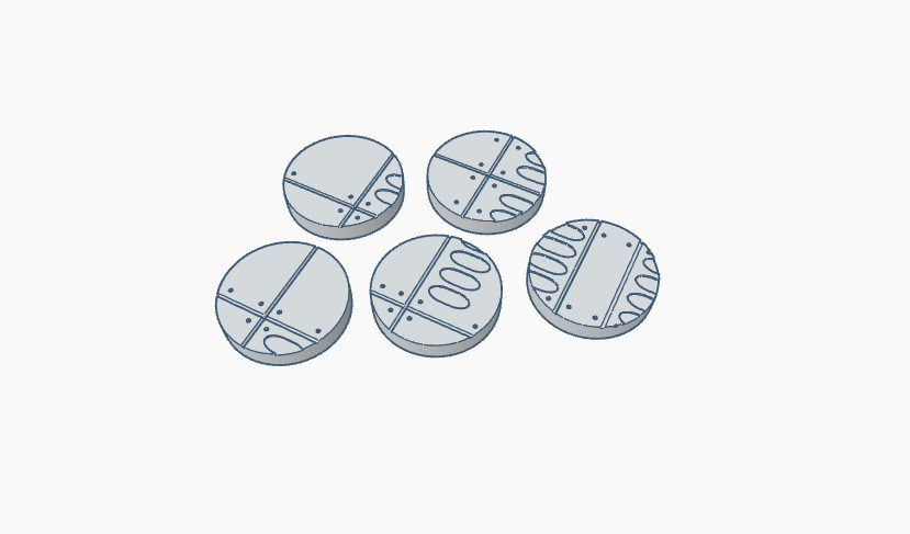 x10 Star Wars Legion compatible 3D Printed Resin Space Station Bases 27mm
