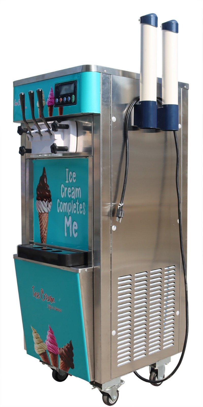 3 Flavors Soft Ice Cream Machine 20-30L/h Output Capacity LCD Display Controller