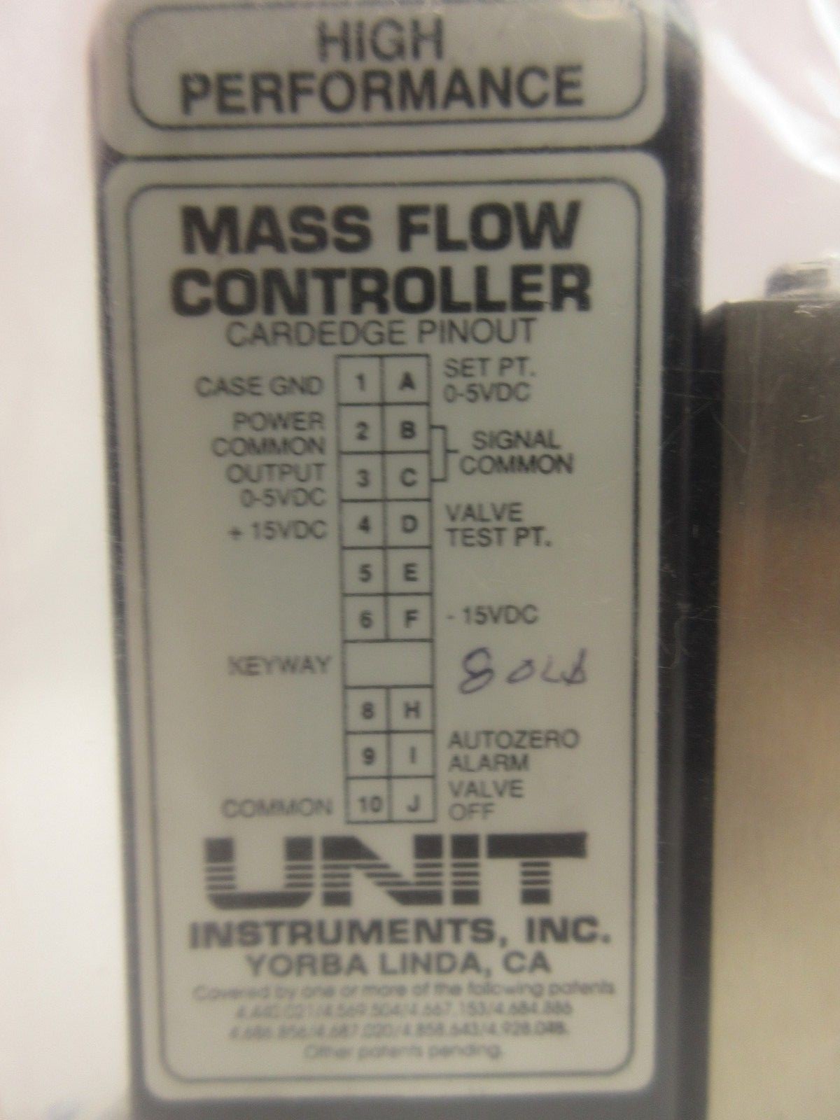 UNIT Instruments UFC-1100A Mass Flow Controller MFC 20 SLM H2 Refurbished