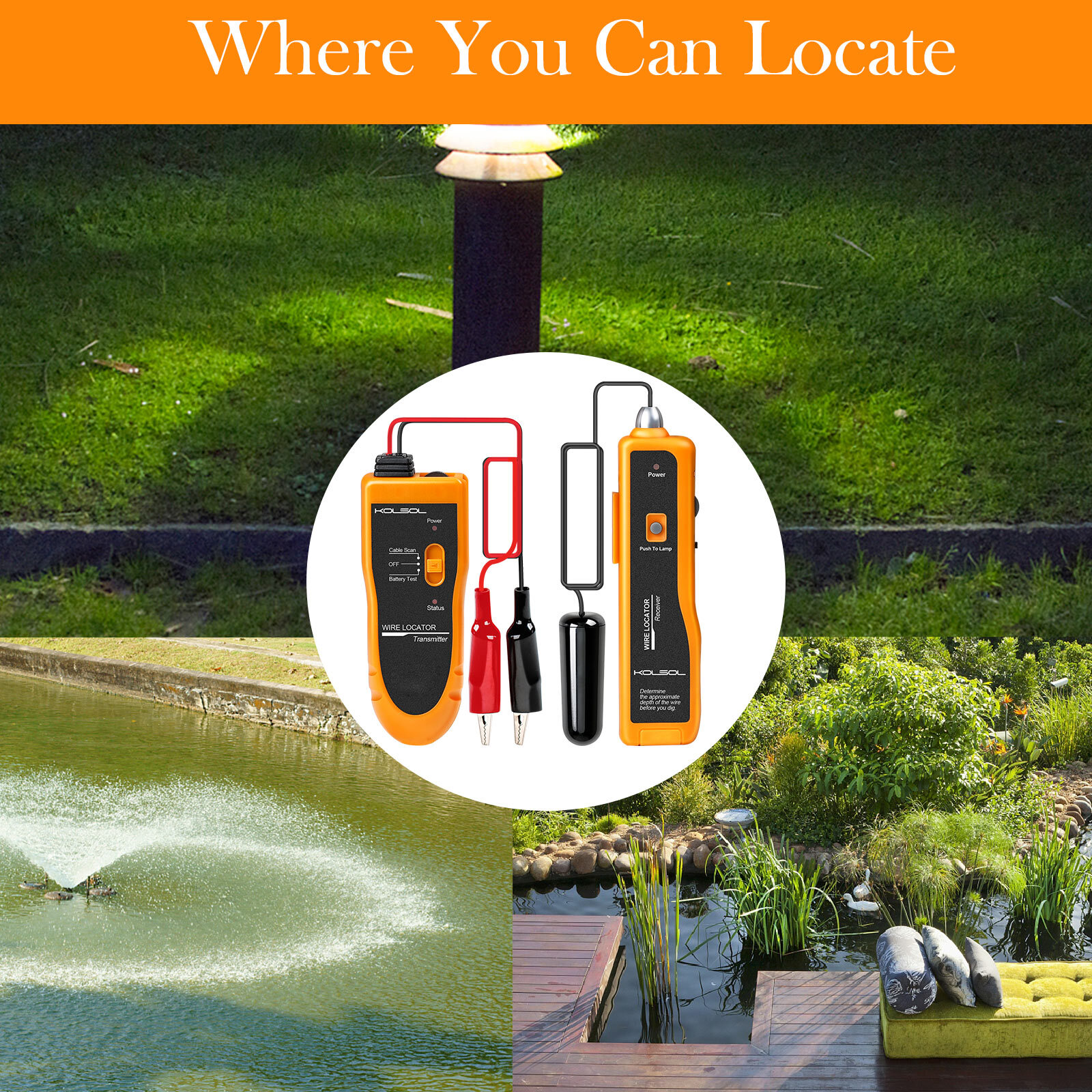 Underground Cable Locator Wire Tracer Cable Tester Cable Control Wires Detector