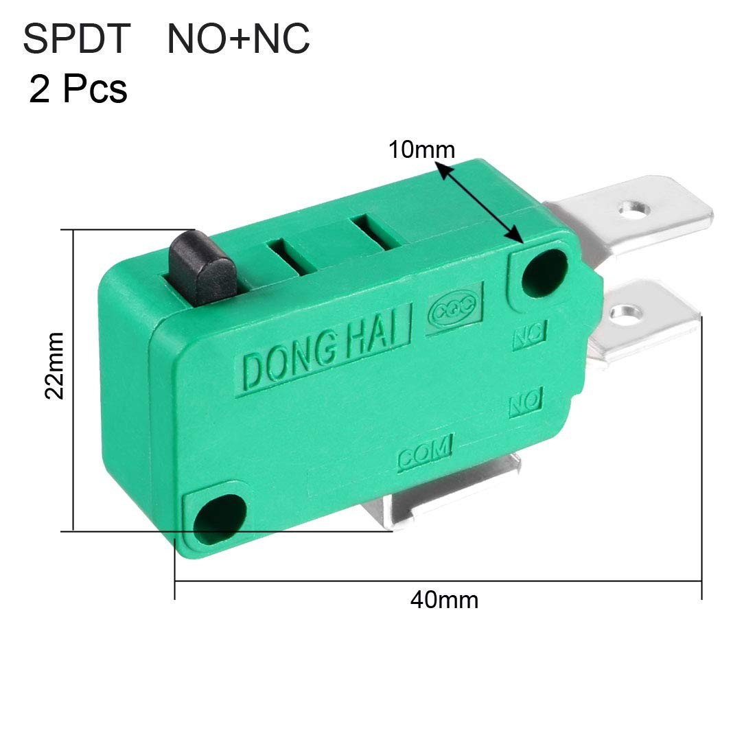 2pcs 16A 125/250VAC SPDT NO NC Push Button Action Type Micro Limit Switches