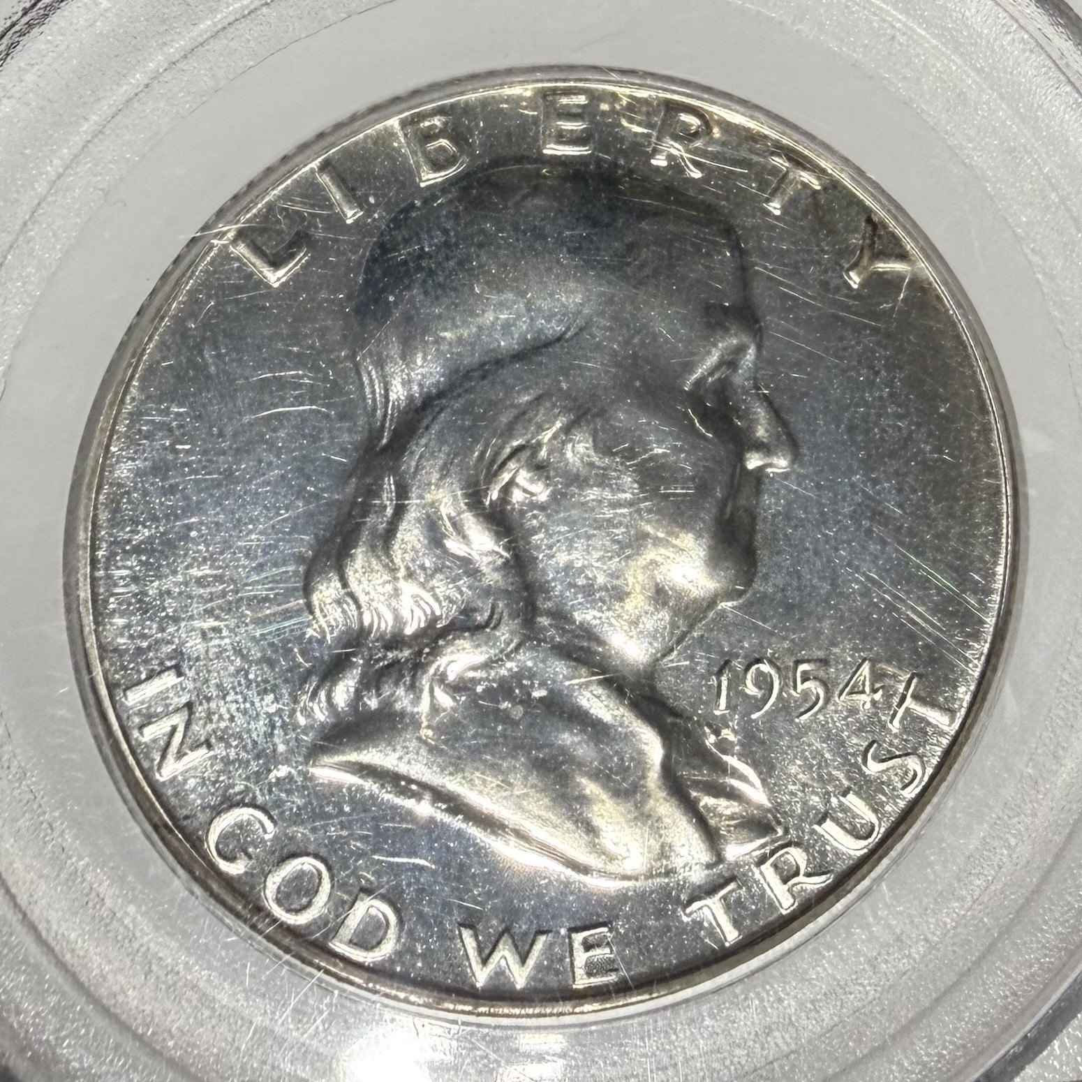 GEM PROOF 1954 Franklin Half Dollar PCGS PR65 ARIMI