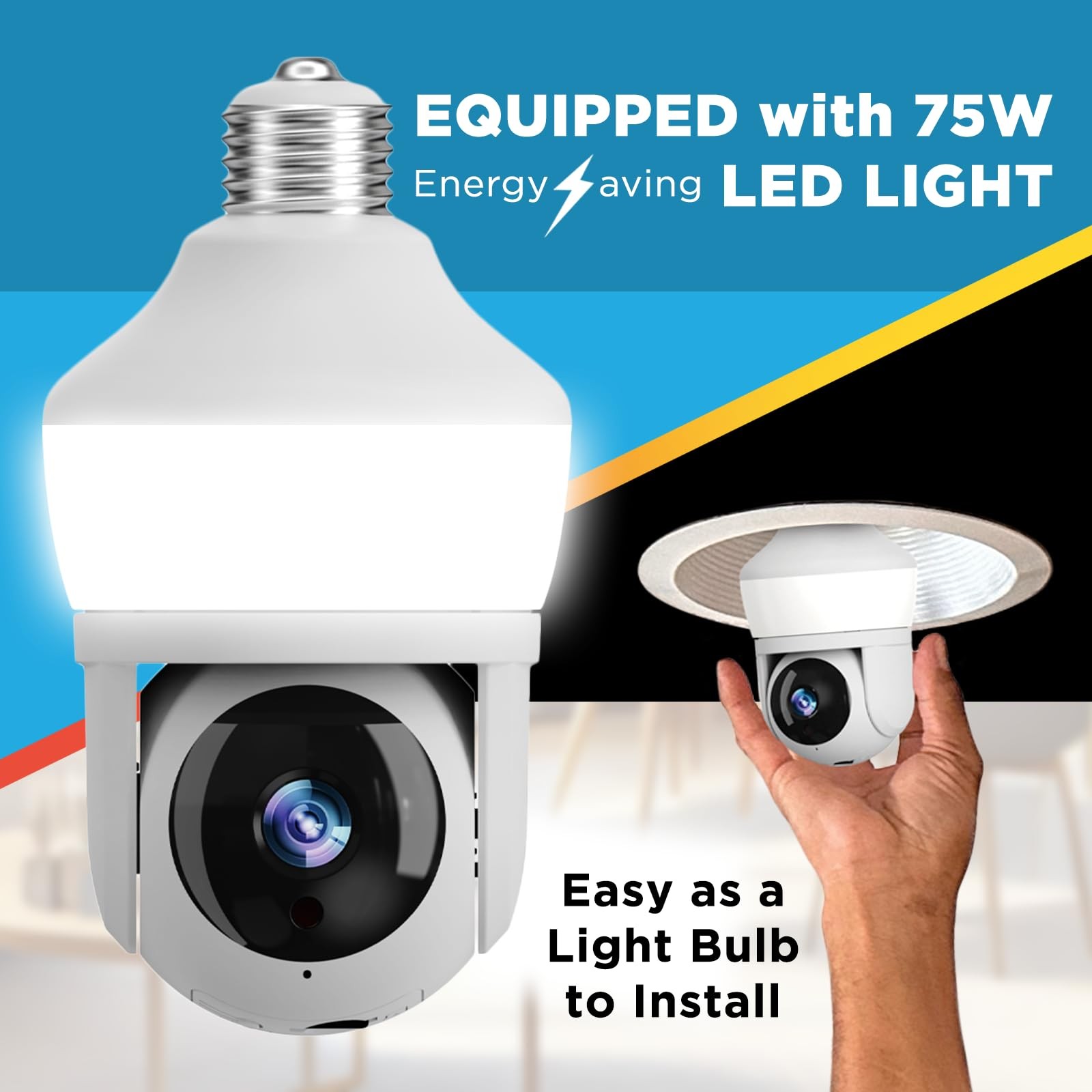 Sight Bulb Security Camera HD Video WiFi Camera Night Vision Motion Detection
