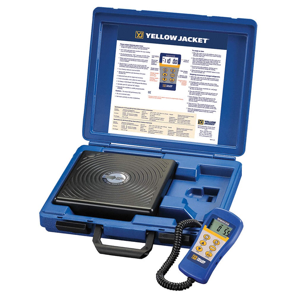 YELLOW JACKET 68812 Charging Scale, 220 lb Max, LCD 29AU22