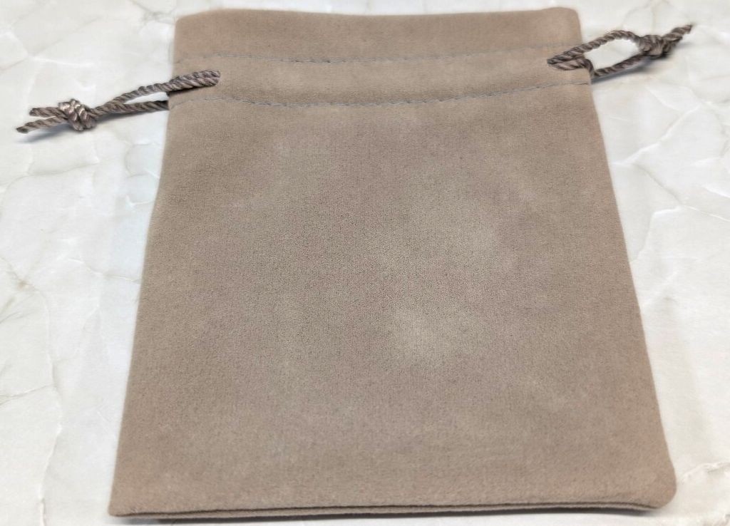 New 4.5x3.5 Faux Suede Drawstring Pouch Bag Beige Jewelry Storage Coins Crystals