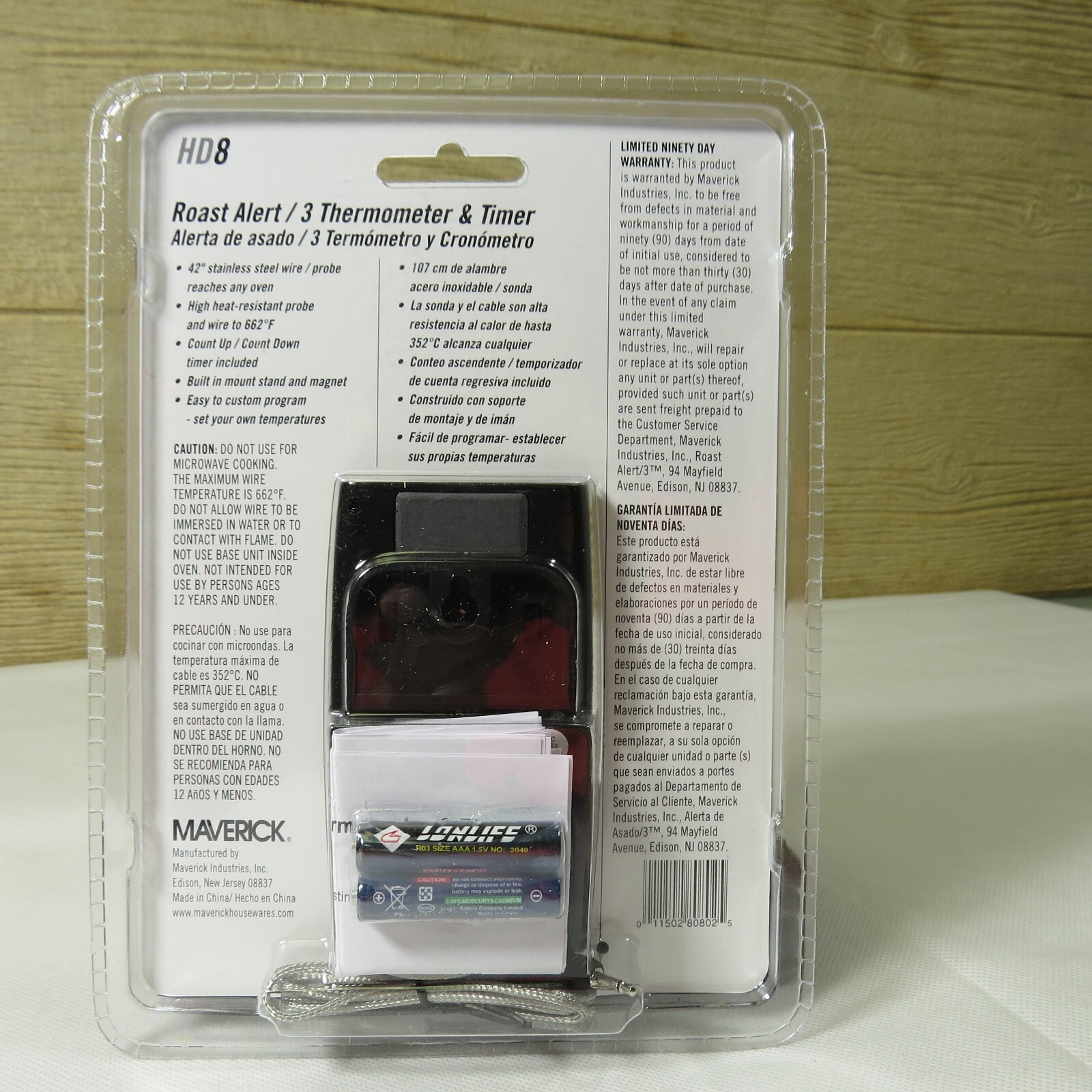 Maverick Meat Thermometer & Timer w/ LCD Color-Coded Screen HD8