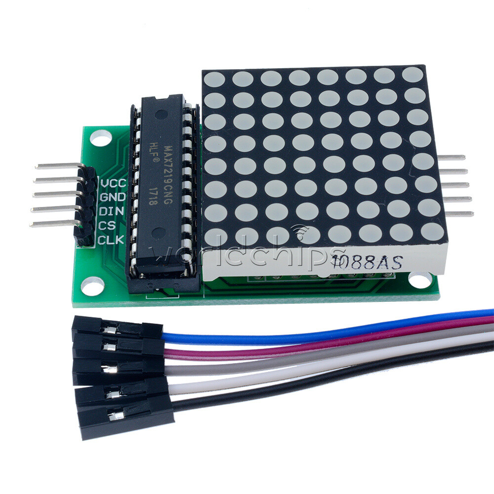 5PCS MAX7219 Red LED Dot Matrix Module Drive 8x8 Common Cathode Lattice + Cable