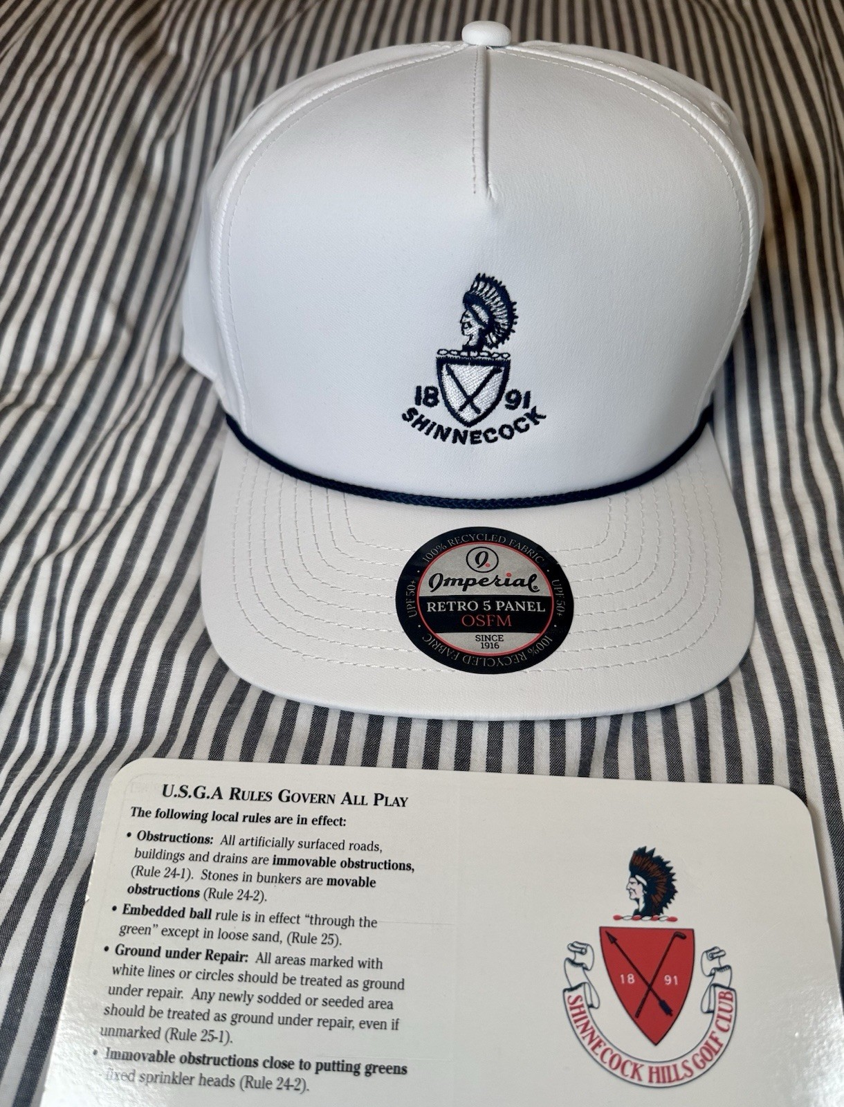 NEW Shinnecock Hills Golf Club White Imperial Rope Hat