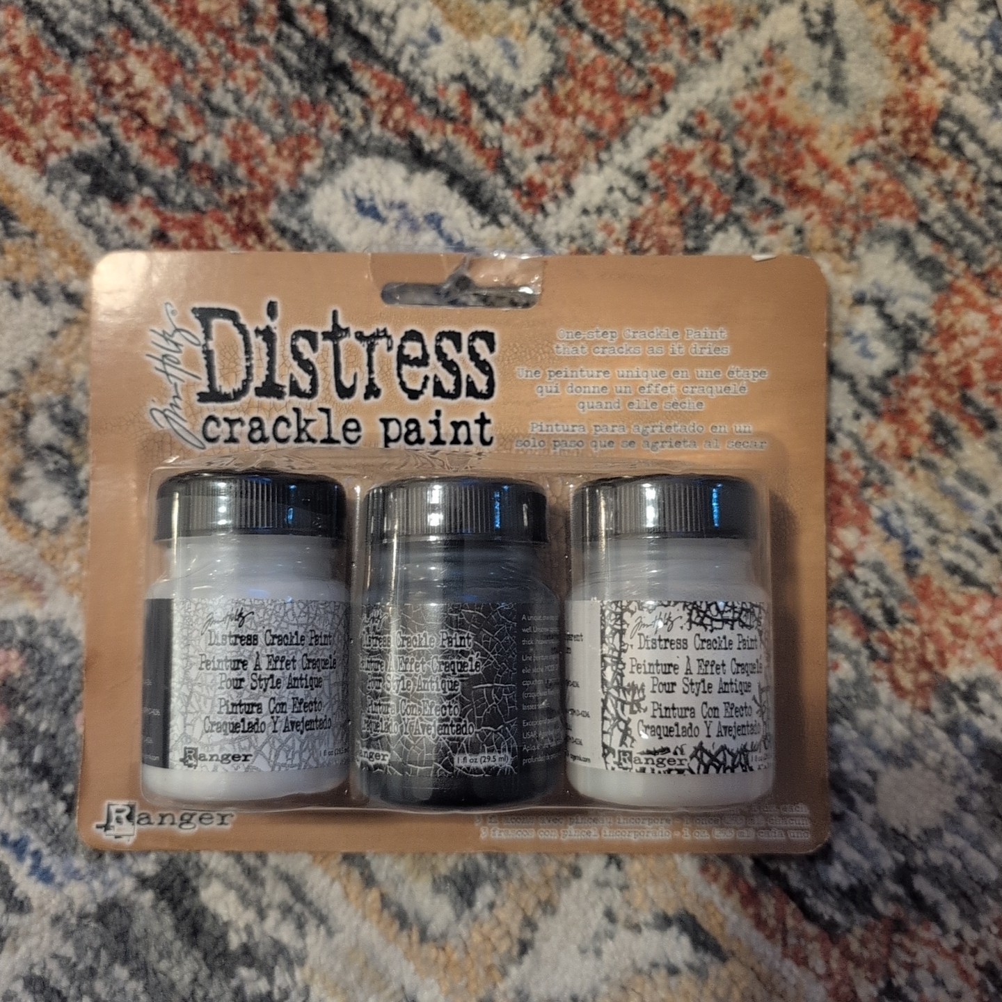 Jim Holtz Ranger Distressed Crackle Paint 3 Pack 1.1oz.