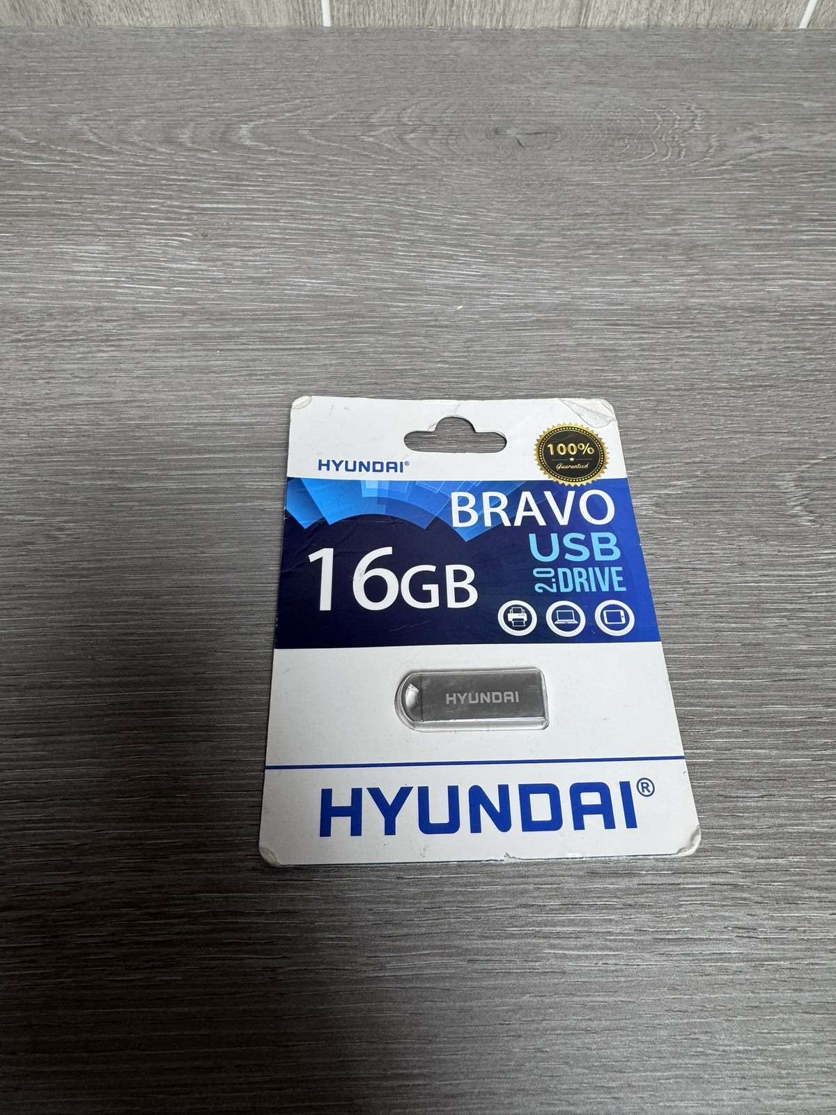 HYUNDAI BRAVO 16GB USB 2.0 Flash Drive U2BK/16G - Silver Portable Memory Stick