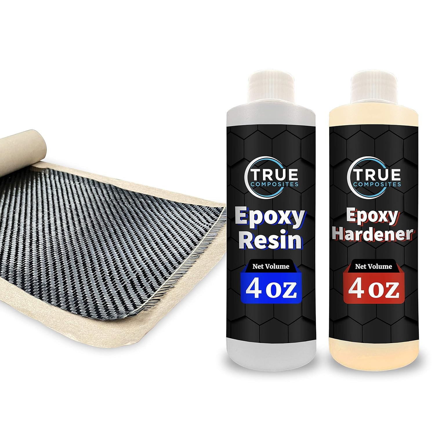 Carbon Fiber Sheet & Epoxy Resin Kit (36" X 6" + 8Oz of Epoxy) 2X2 Twill, 3K, 5.