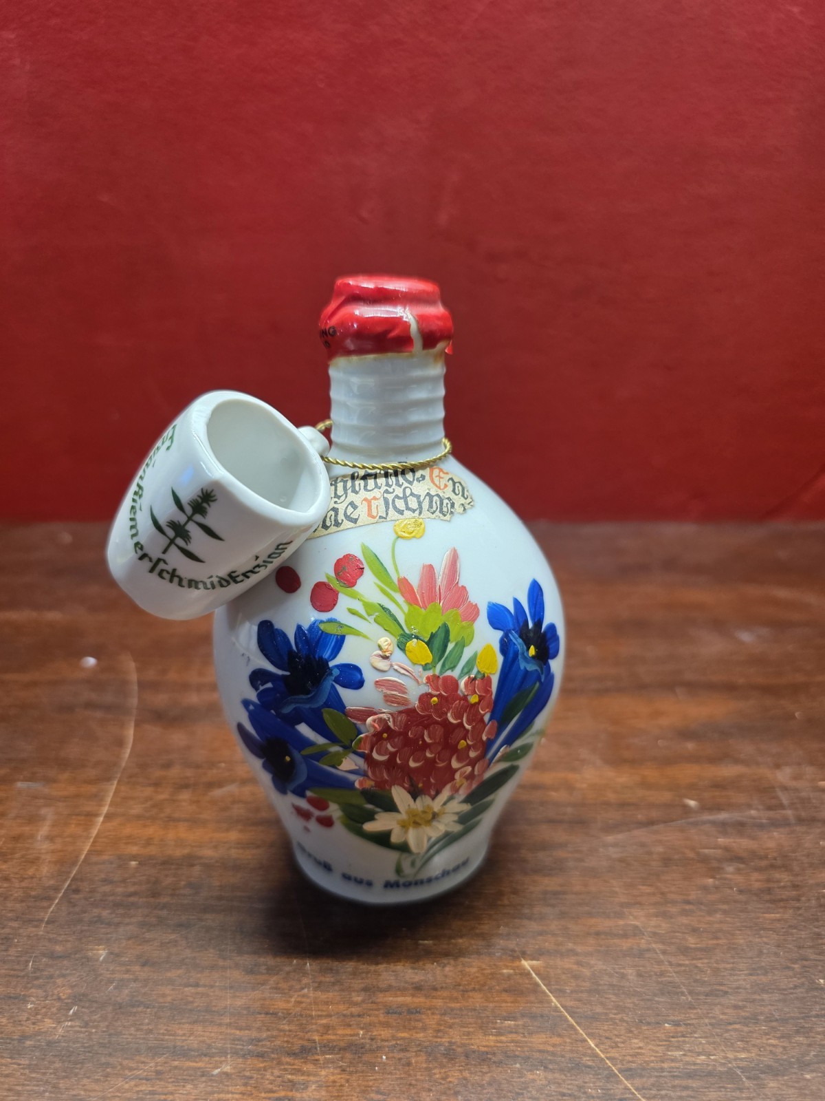 Anton Riemerschmid Bavarian Enzian ceramic liquor bottle Empty