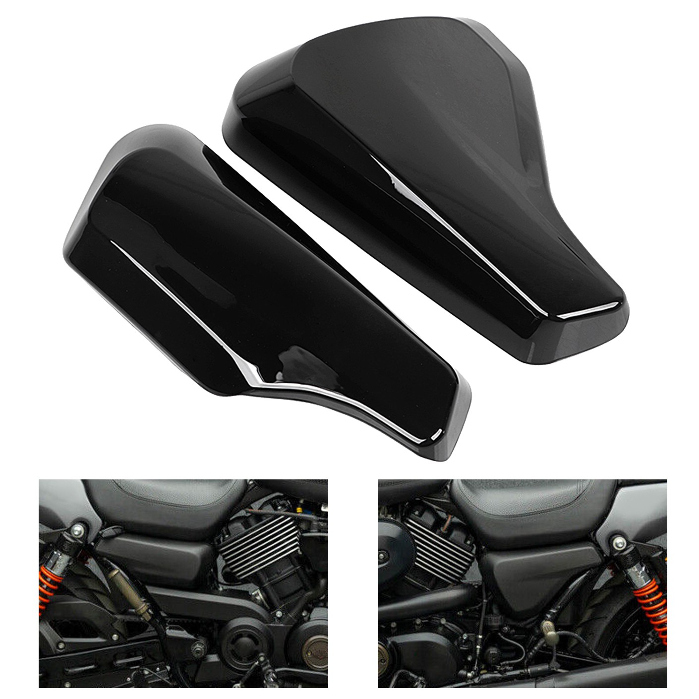 Gloss Black Battery Side Fairing Covers For Harley Street XG500 750 XG750 14-20
