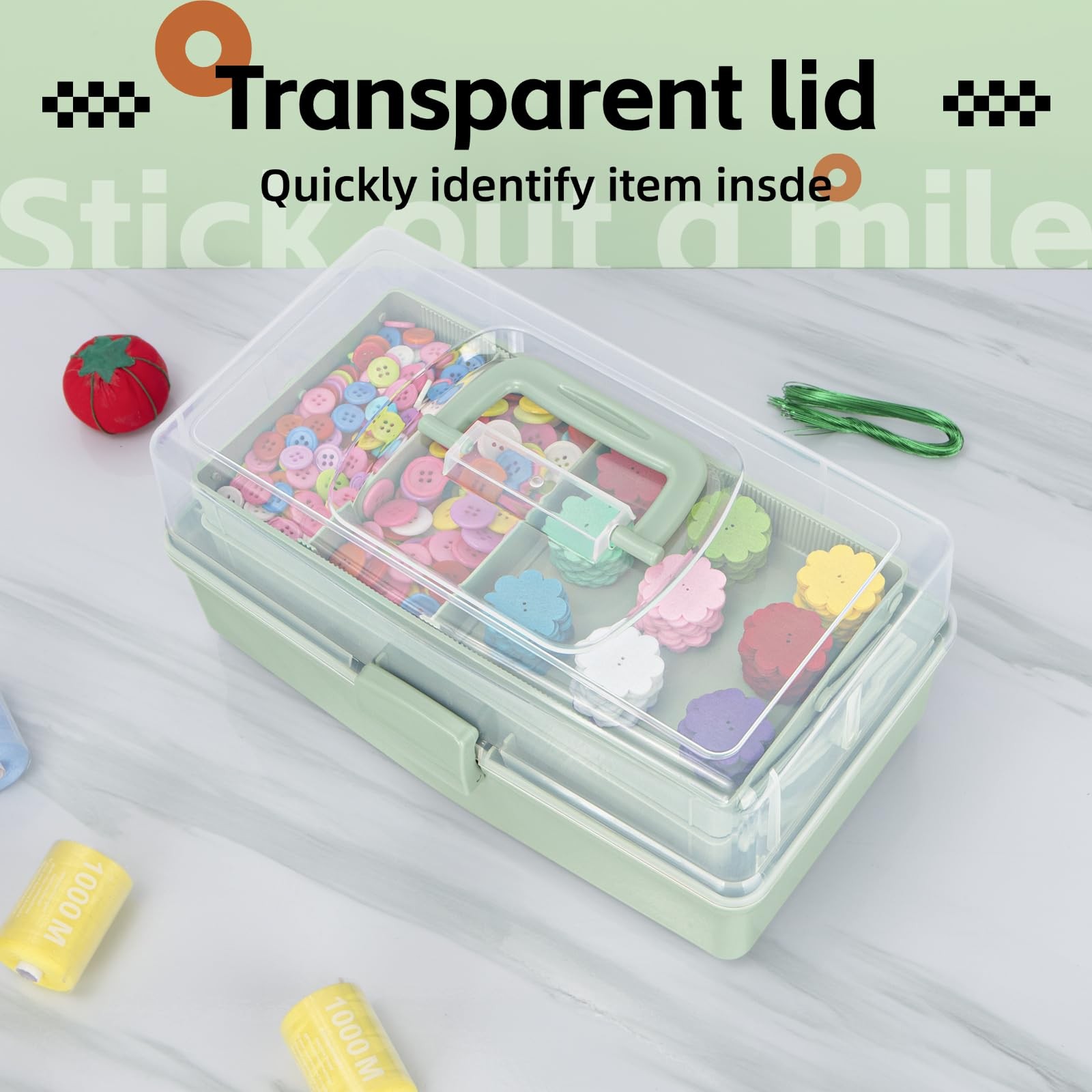 3-Layer 12.5in Multipurpose Craft Organizer Adjustable Dividers Portable Case