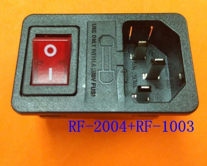 RONG FENG RF-2004+RF-1003 2position 10A 250VAC Switch Socket Red Lamp #V59C CH