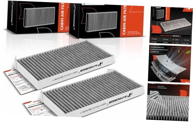 2-PC Cabin Air Filter with Activated Carbon Compatible with Nissan Quest 2004