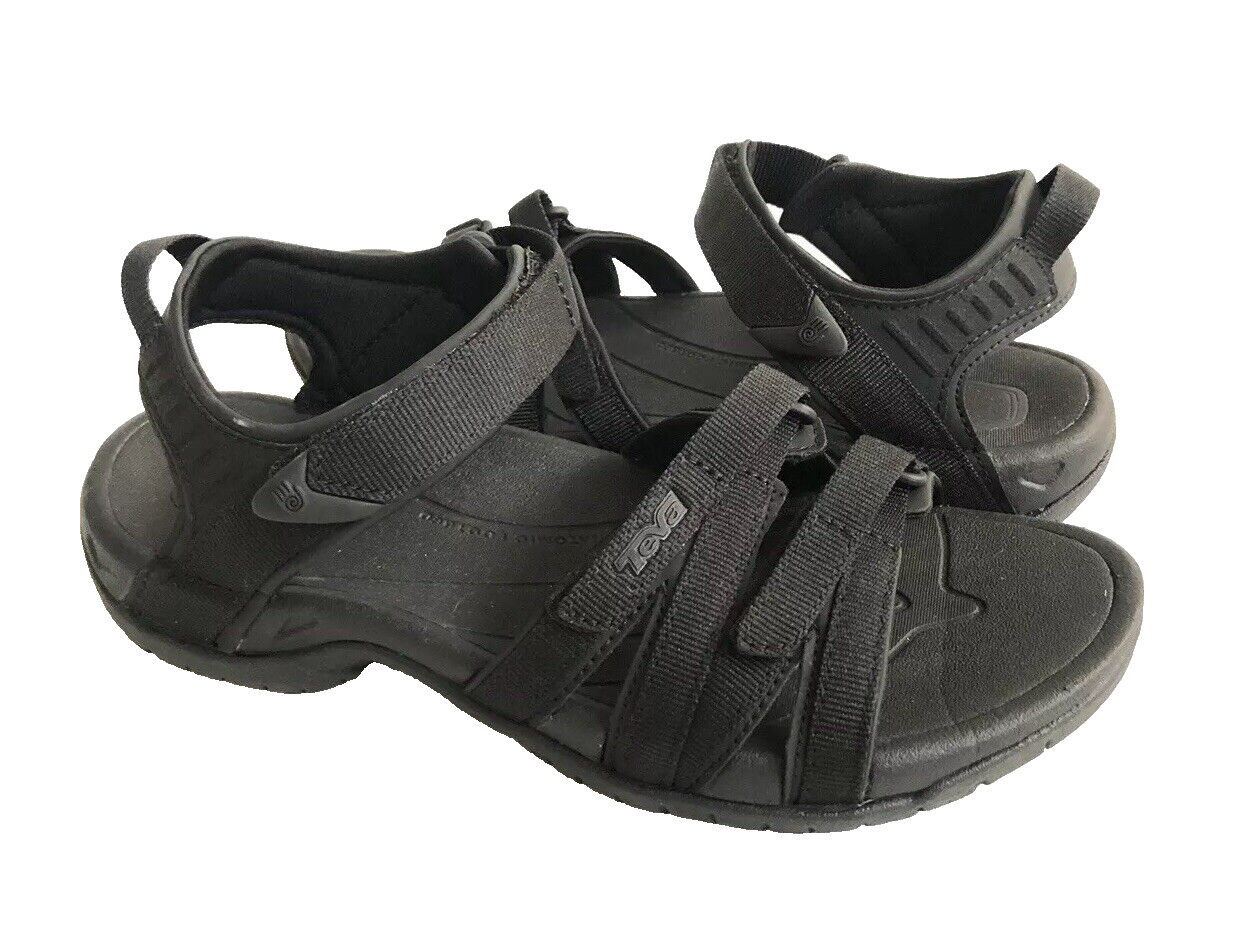 TEVA WOMEN TIRRA BLACK / BLACK STRAPPY SANDALS US 9.5 / EU 40.5 / UK 7.5