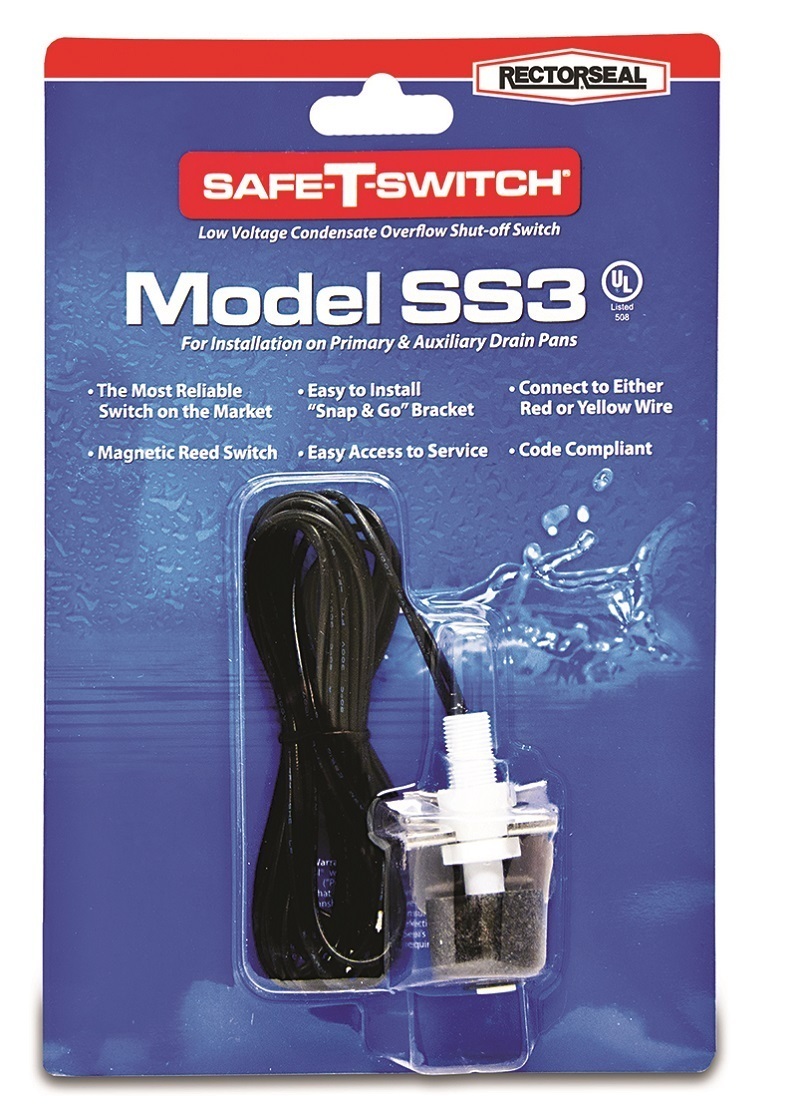 Rectorseal No. 97647 Safe-T-Switch SS3 Condensate Drain Pan Switch,  New