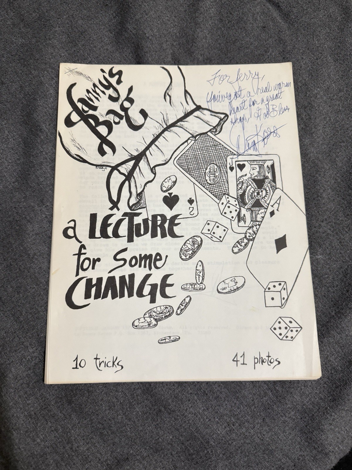 🔥SIGNE!!! RARE!! Danny Korum Lecture Notes CARD ON TIE Card & Coin Magic 🔥🔥