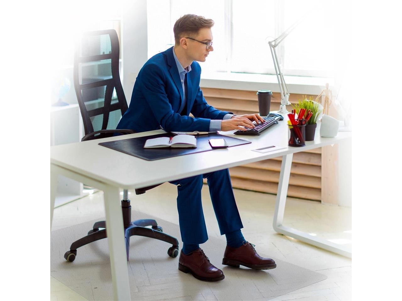 Ecotex Marlon BioPlus Rectangular Polycarbonate Chair Mat for Hard Floors Rectan