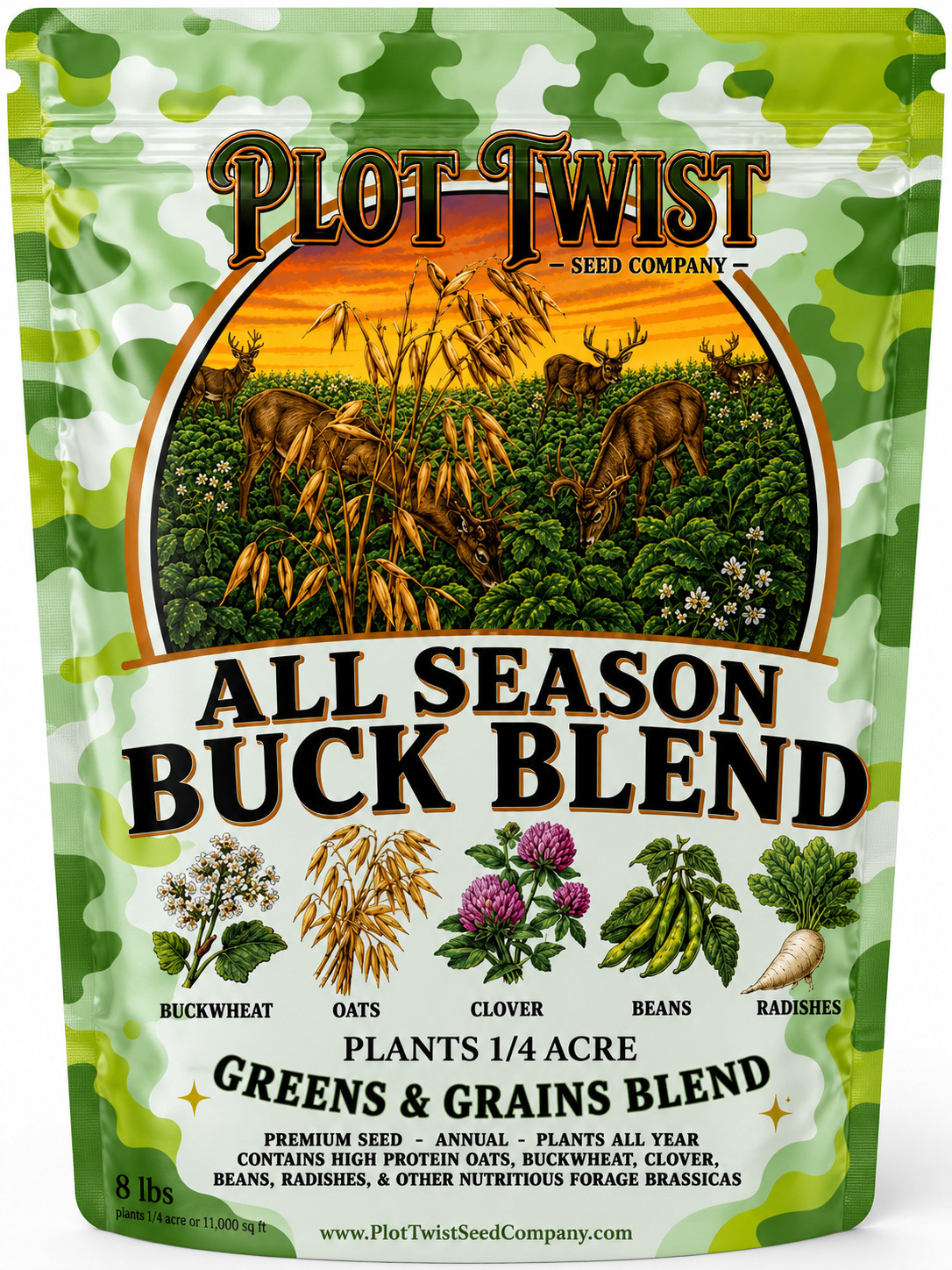 Food Plot Seed Deer Hunting Buckwheat Radish Oats Clover Beans Brassica Protein