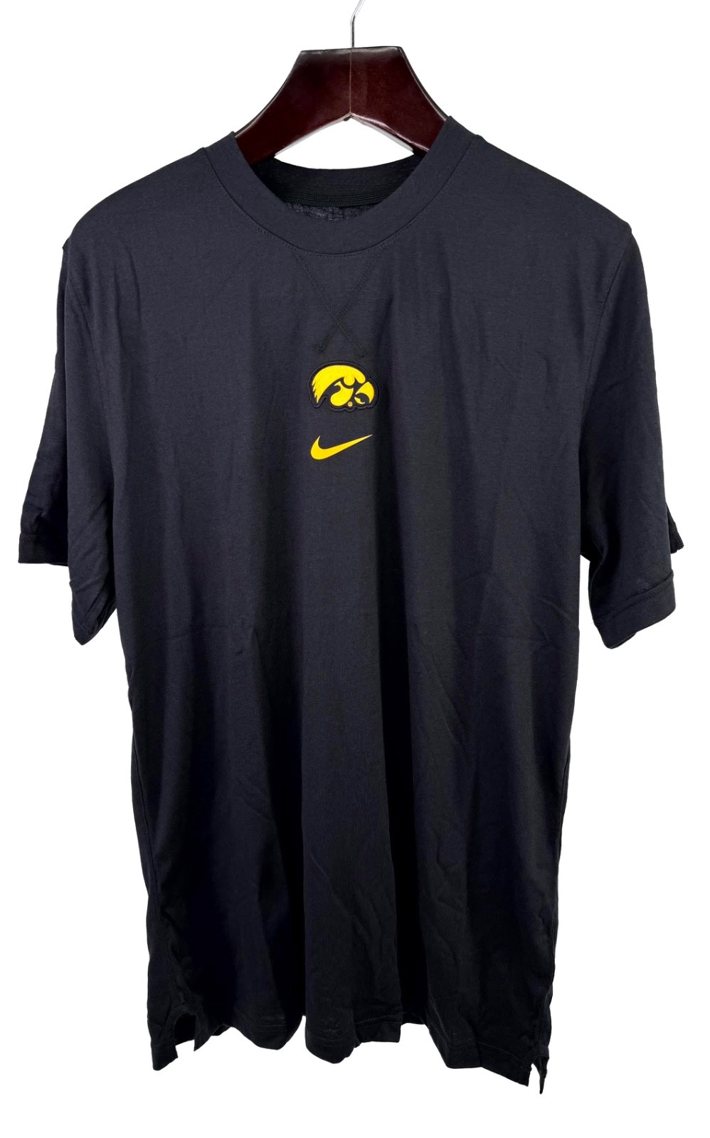 Nike IOWA HAWKEYES Mens Black Short Sleeve DriFit Tshirt Train NEW Several Sizes