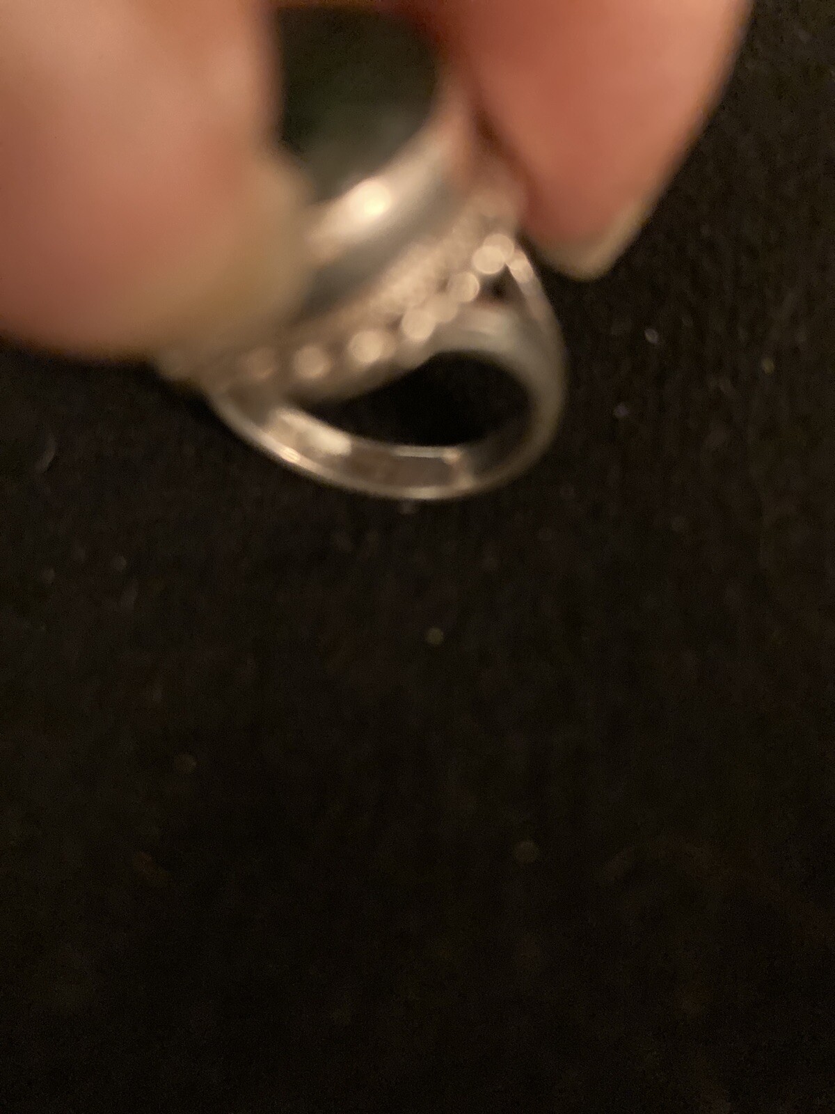 Sterling Silver 925 Dark Green Stone Size 5 B121