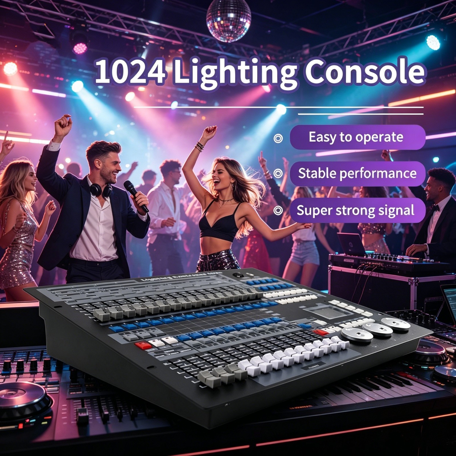 US ship Professional Stage Light Equipment Console 1024 DMX512 Controller/case