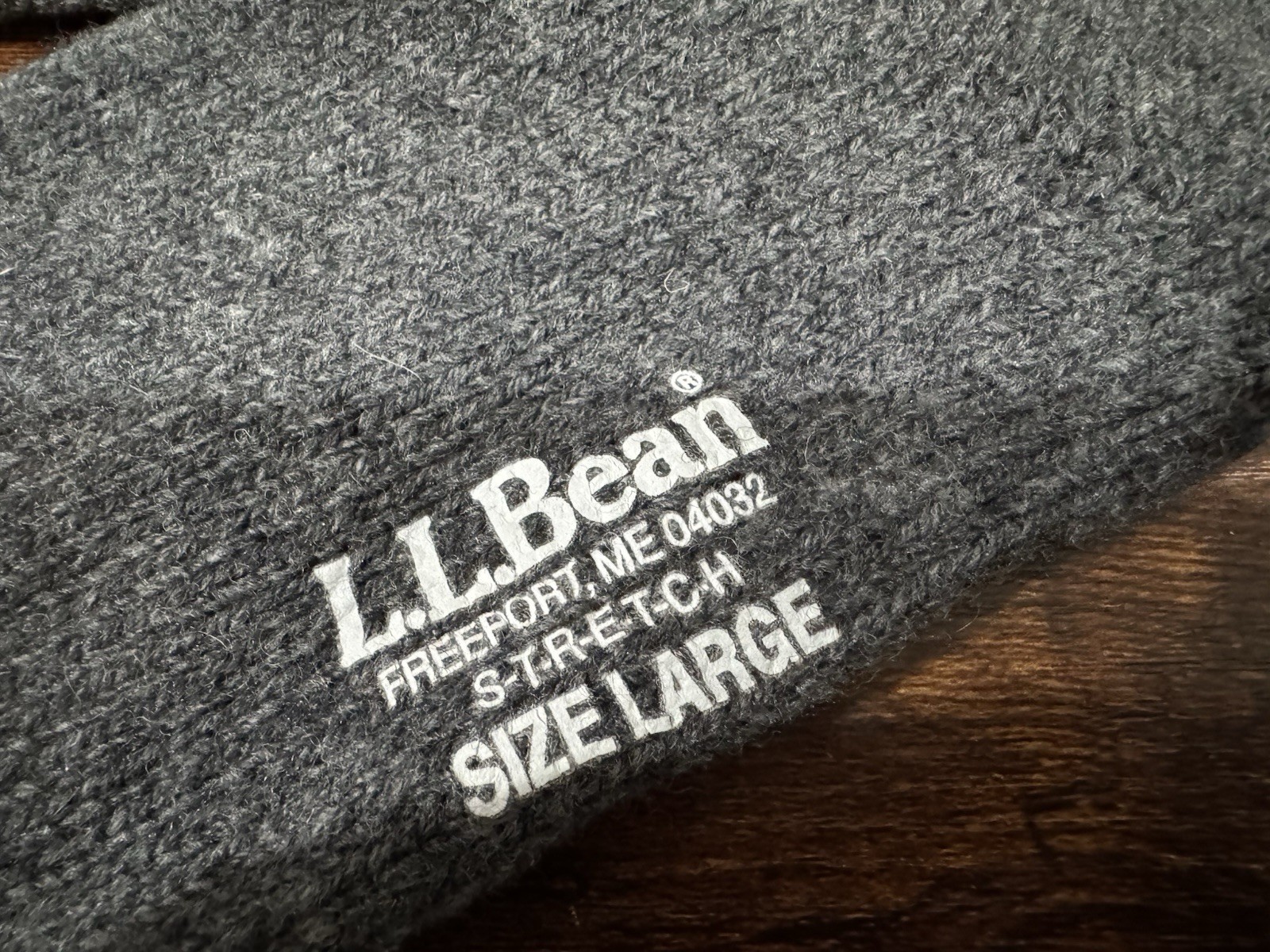 L.L. BEAN Adult Large Gray 100% Wool Ragg Socks Freeport, ME USA NEW
