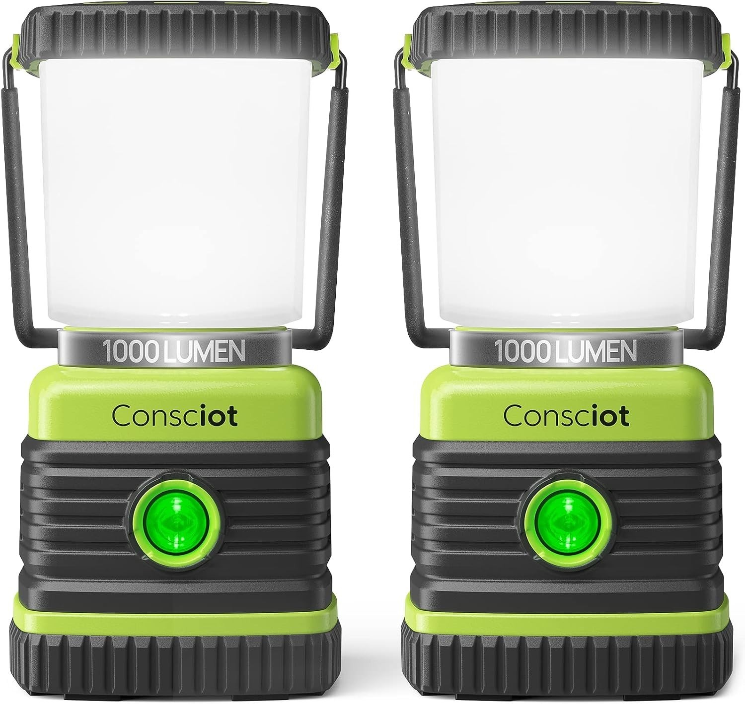 Emergency Ready 2-Pack LED Lanterns: 1000LM Brightness, 12 Hours Use, Waterproof