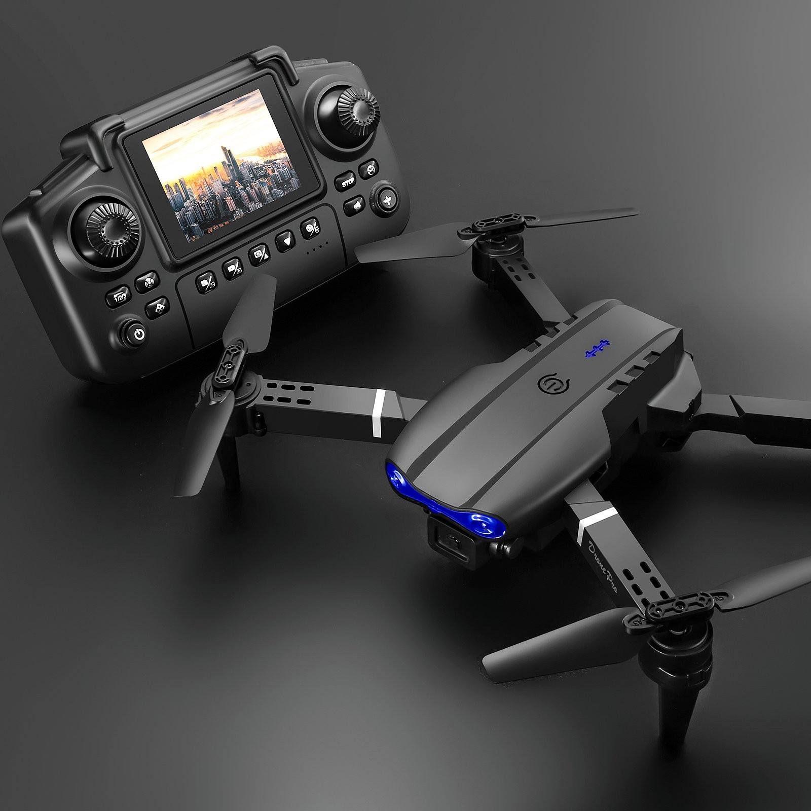 Screen Rc Drone 4k HD Wide Angle Camera WiFi Fpv Drone Dual Camera Quadcopter