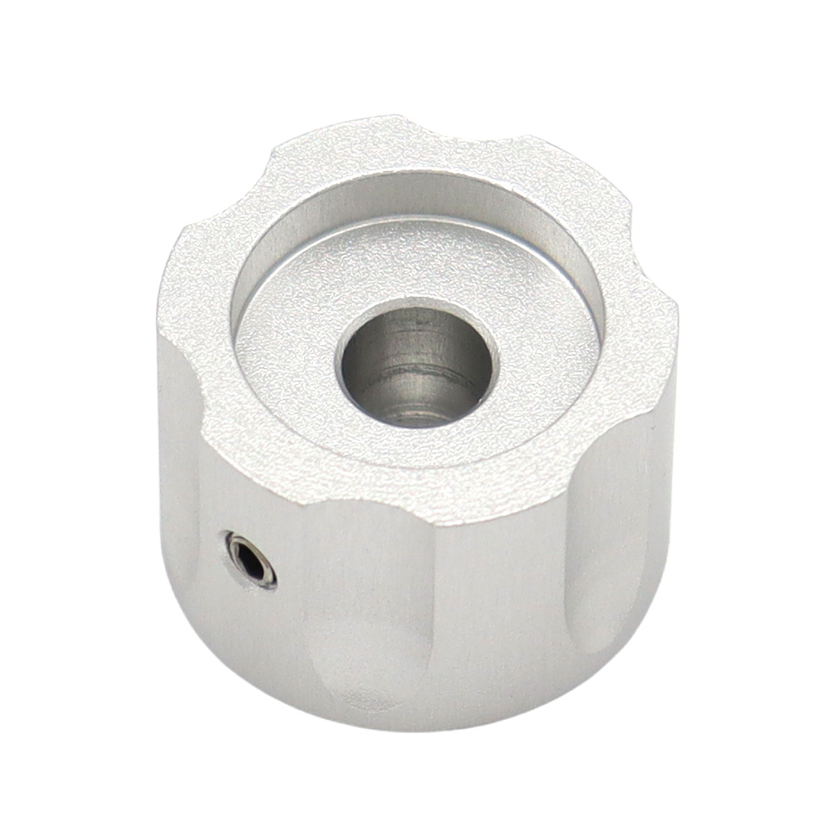 3Pcs Bullet Wheel Shape Aluminum Guitar Knobs Electronic Control Pot Cap Silver