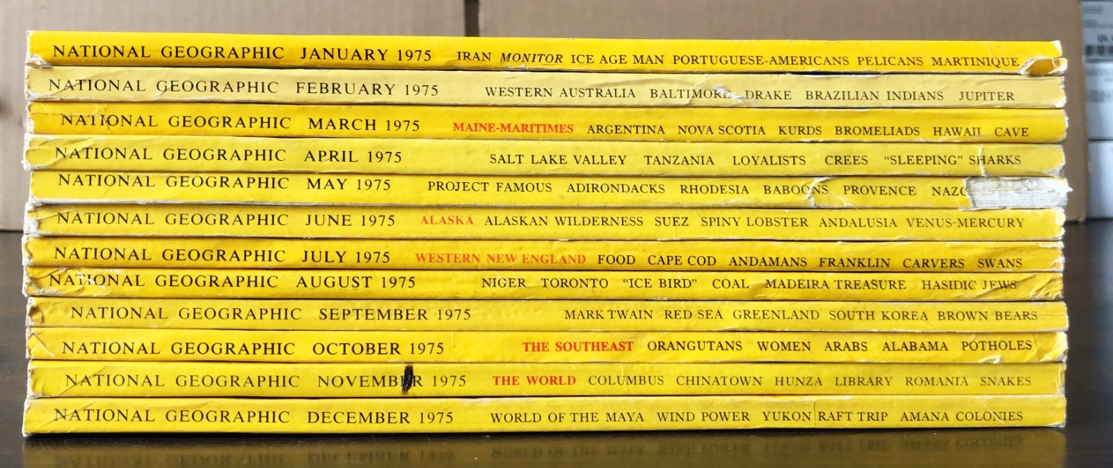 1975 National Geographic Magazine - Lot of 12