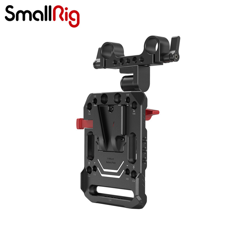 SmallRig V Mount Battery Plate Dual 15mm Rod Clamp with Adjustable Arm 2991