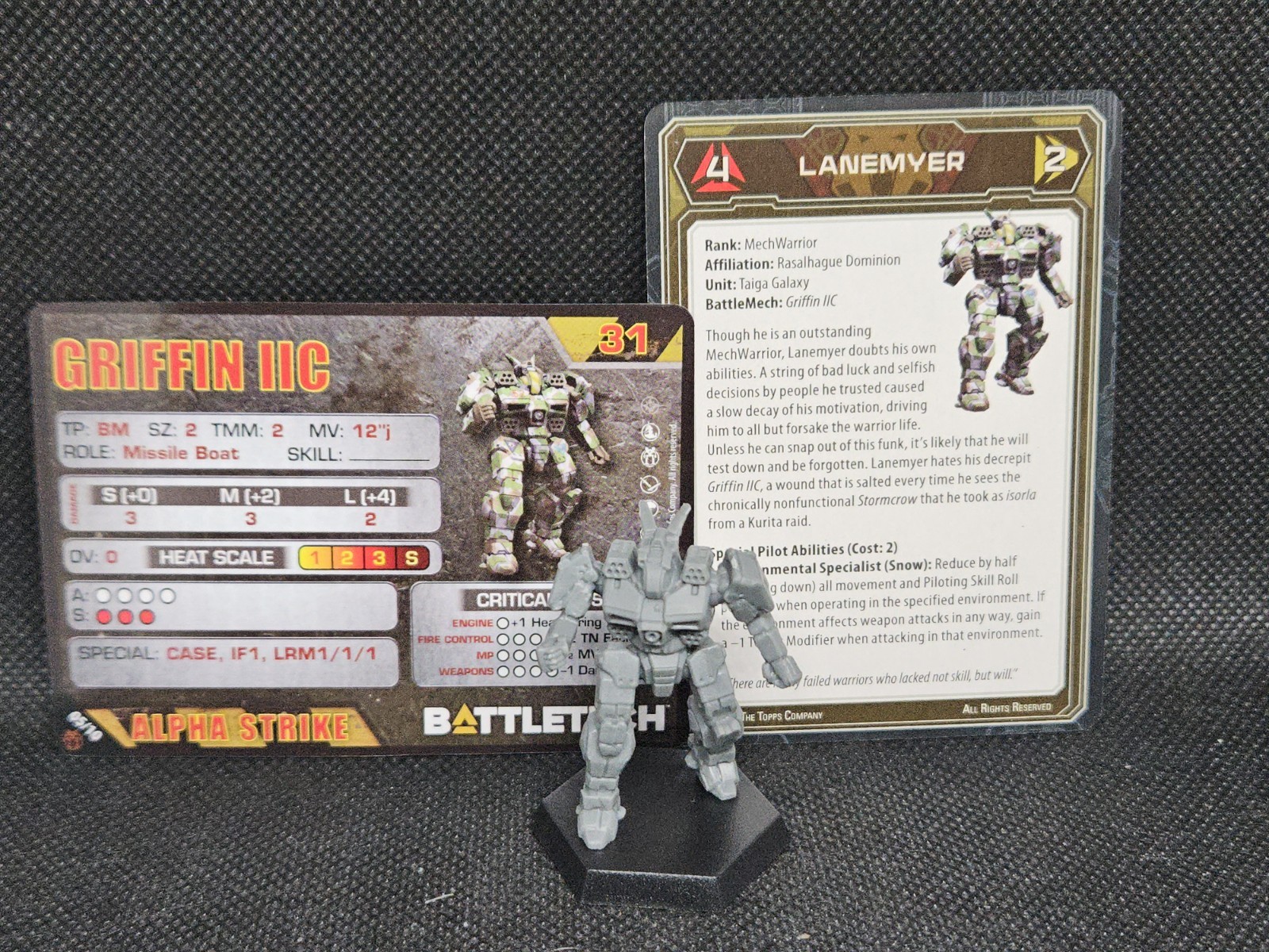Battletech Griffin IIC Mech Clan Star Miniature