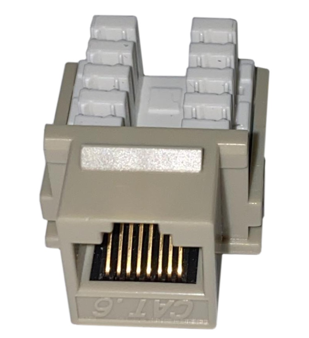 Keystone Jack Insert/Punch-down - Cat 6 RJ45 Networking Gray