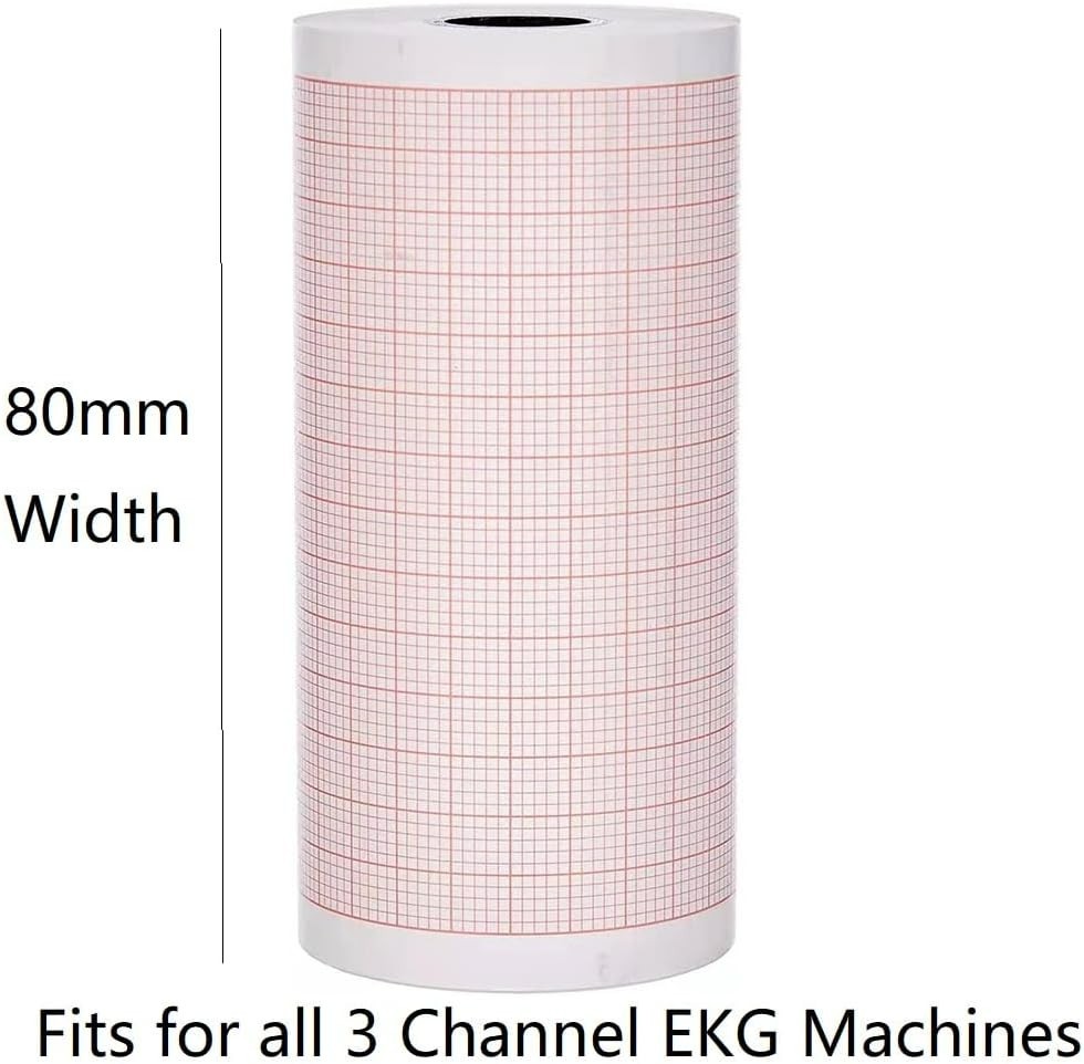 "Papel Ecg Premium 10 Rollos 80Mm X 20M Para Maquinas De 3 Canales "