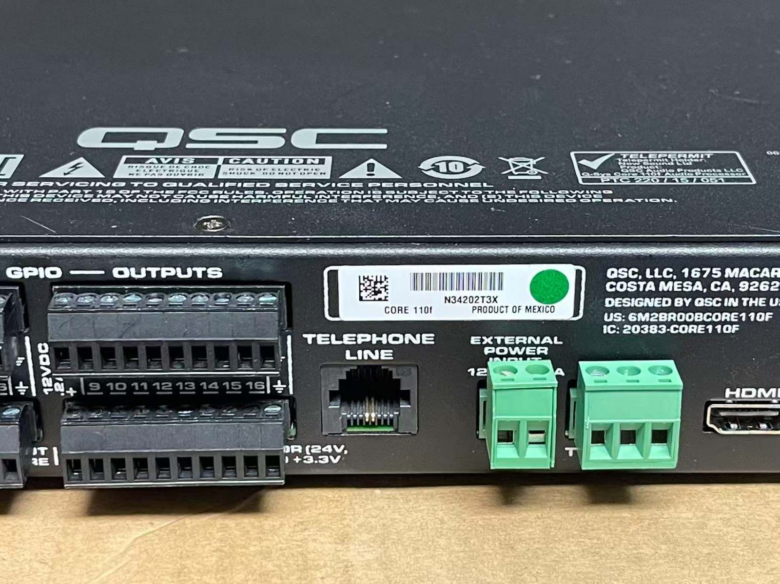 QSC Q-SYS CORE 110f Network + Analog I/O Processor
