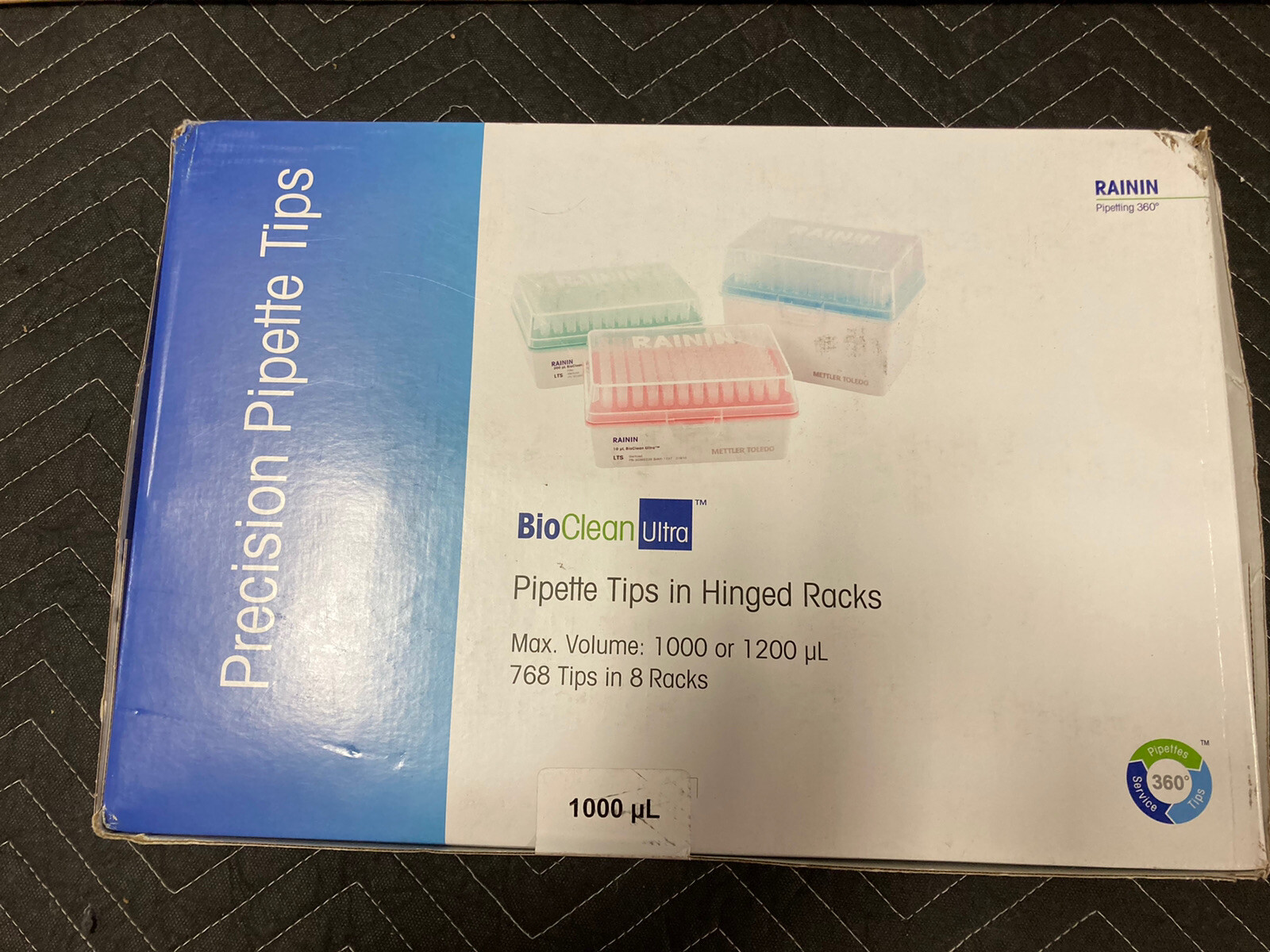BioClean Ultra Pipette Tips in Hinged Racks  768 Tips Sealed 8 Racks