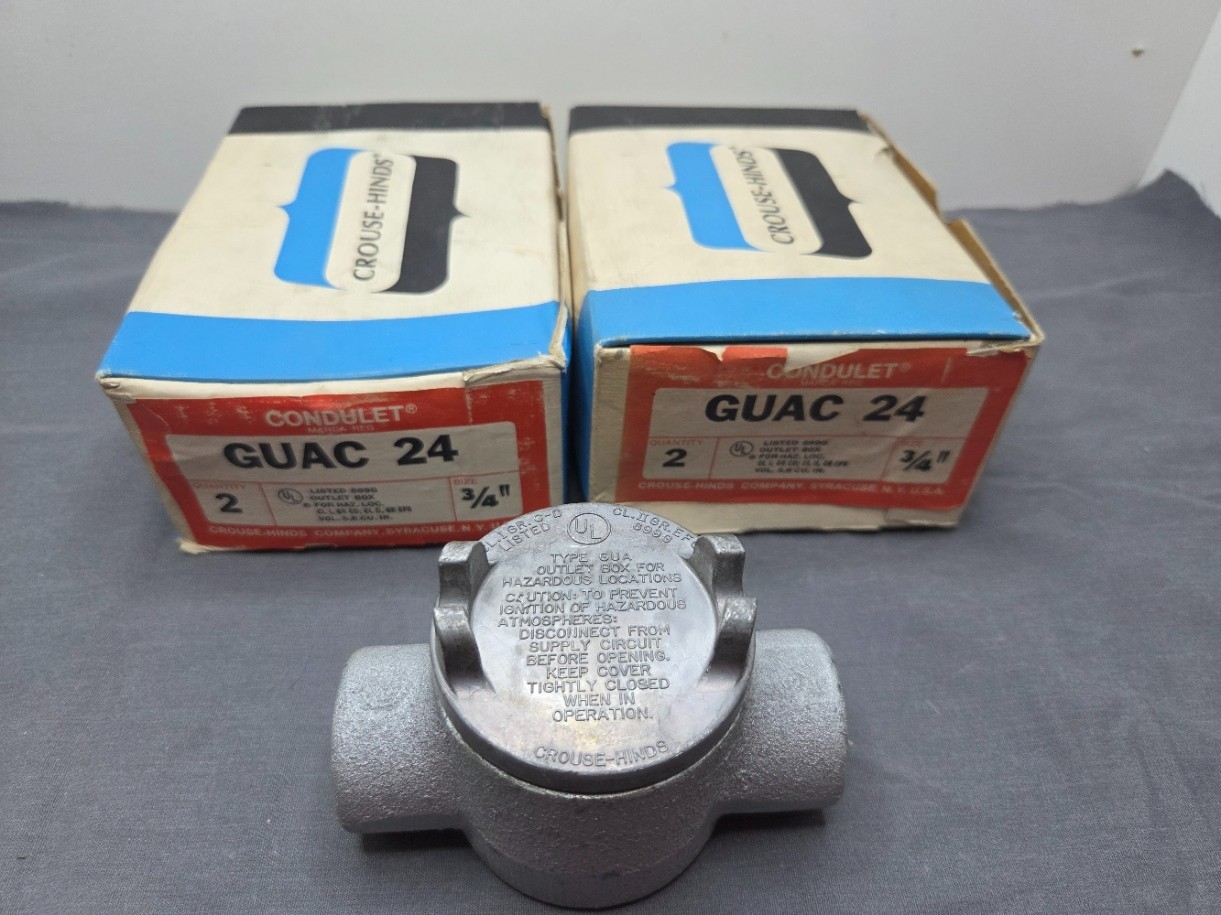 Crouse-Hinds GUAC24 3/4" Explosion Proof Conduit Outlet Box NOS