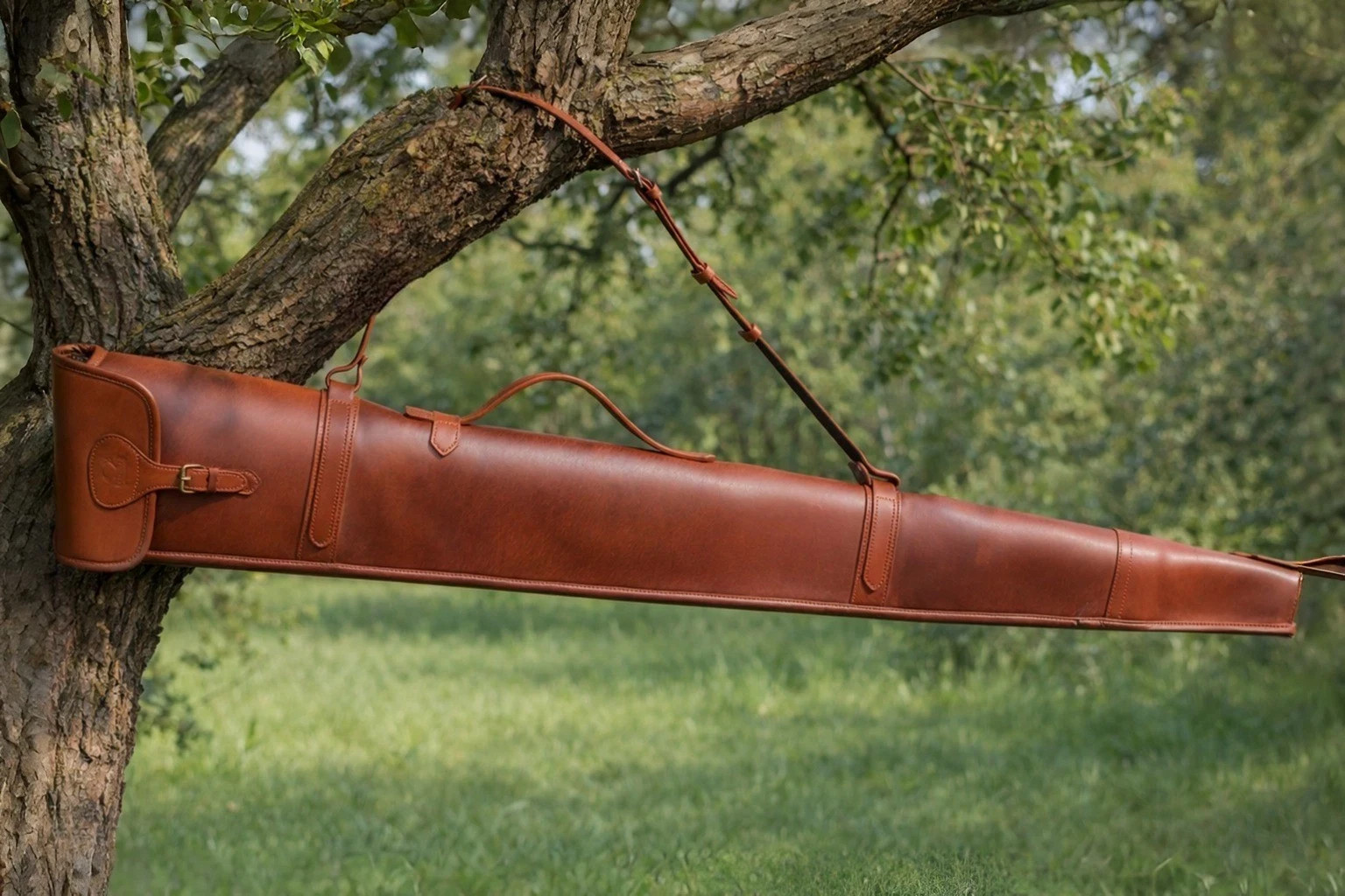 Leather Shotgun Slip Hunting Gun Bag Padded Gun Carry Case Duty Paid