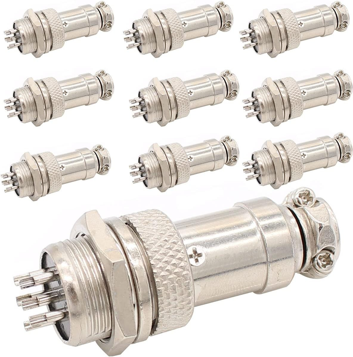 Aviation Plug Connector 10 Pairs Male Female Panel Metal Wire Connector 16Mm Soc