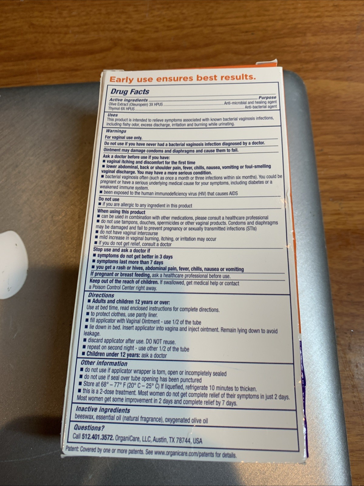 FemiClear 2-Day Dose Bacterial Vaginosis Ointment