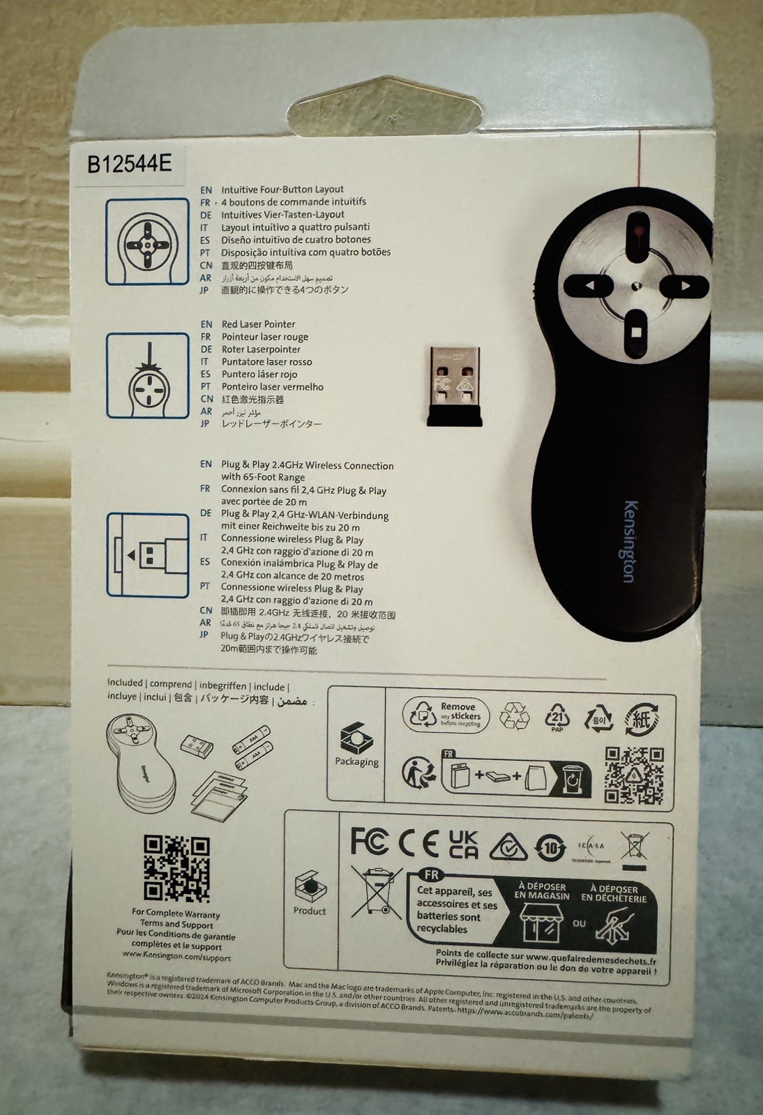 Kensington Wireless Presenter with Red Laser - Nano Receiver (K33272WW)