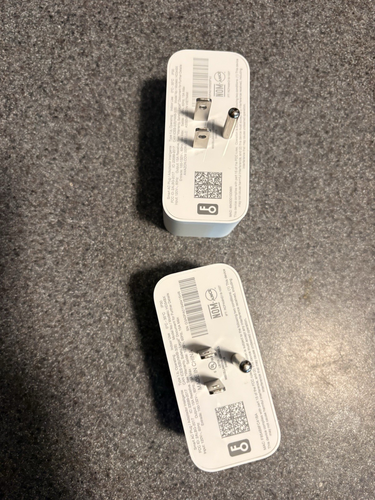 Amazon Smart Plug White 2 Pack United States Plug 120V Plastic 1 Outlet Type