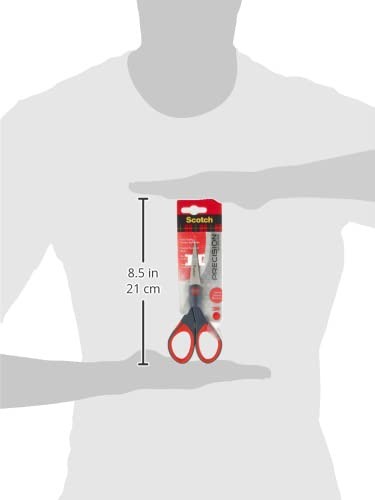 Scotch 6" Precision Scissors, Great for Everyday Use (1446) 6-Inches, Grey/Red