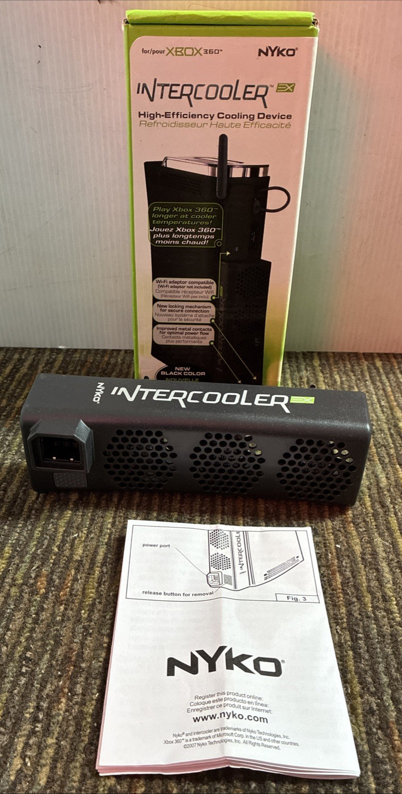 Nyko Intercooler for Xbox 360 Cooling Fan Black  - FOR PARTS AND REPAIR ONLY